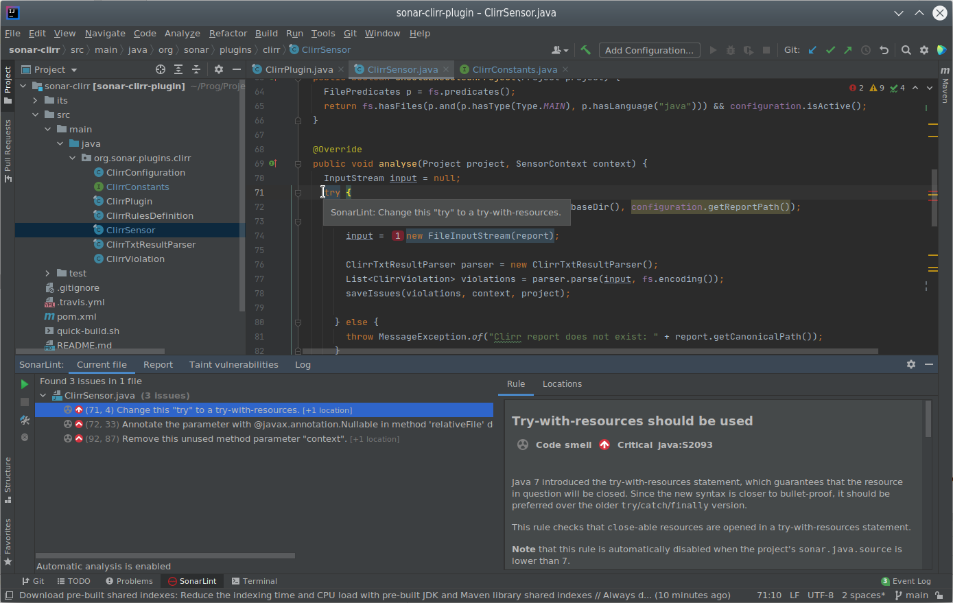 SonarLint Screenshot